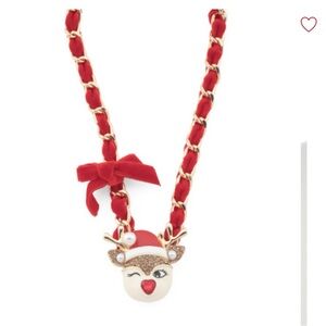 BETSEY JOHNSON
Winking Reindeer Pendant Bow Necklace